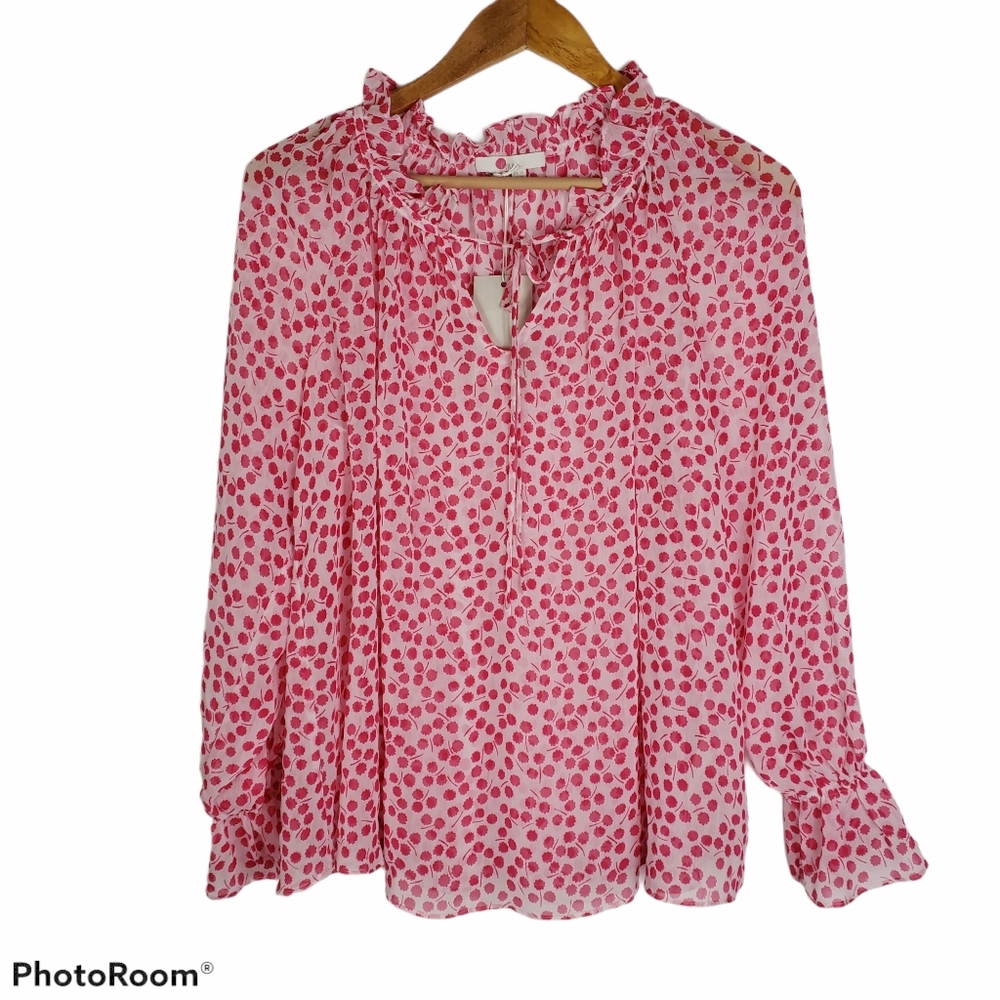 Boden Pink Polka Dot Blouse